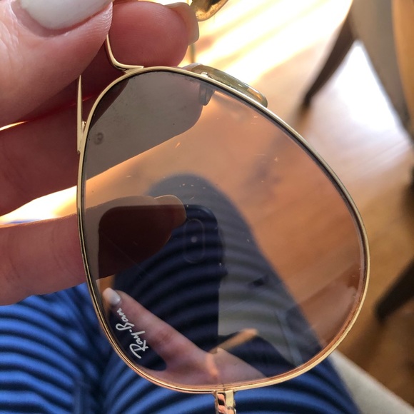 SOLD Ray Ban Aviator Sunglasses • Pink/Blush tint - Picture 5 of 5